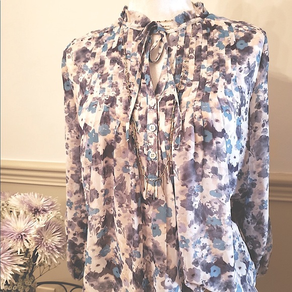 LC Lauren Conrad Tops - LAUREN CONRAD semi sheer watercolor